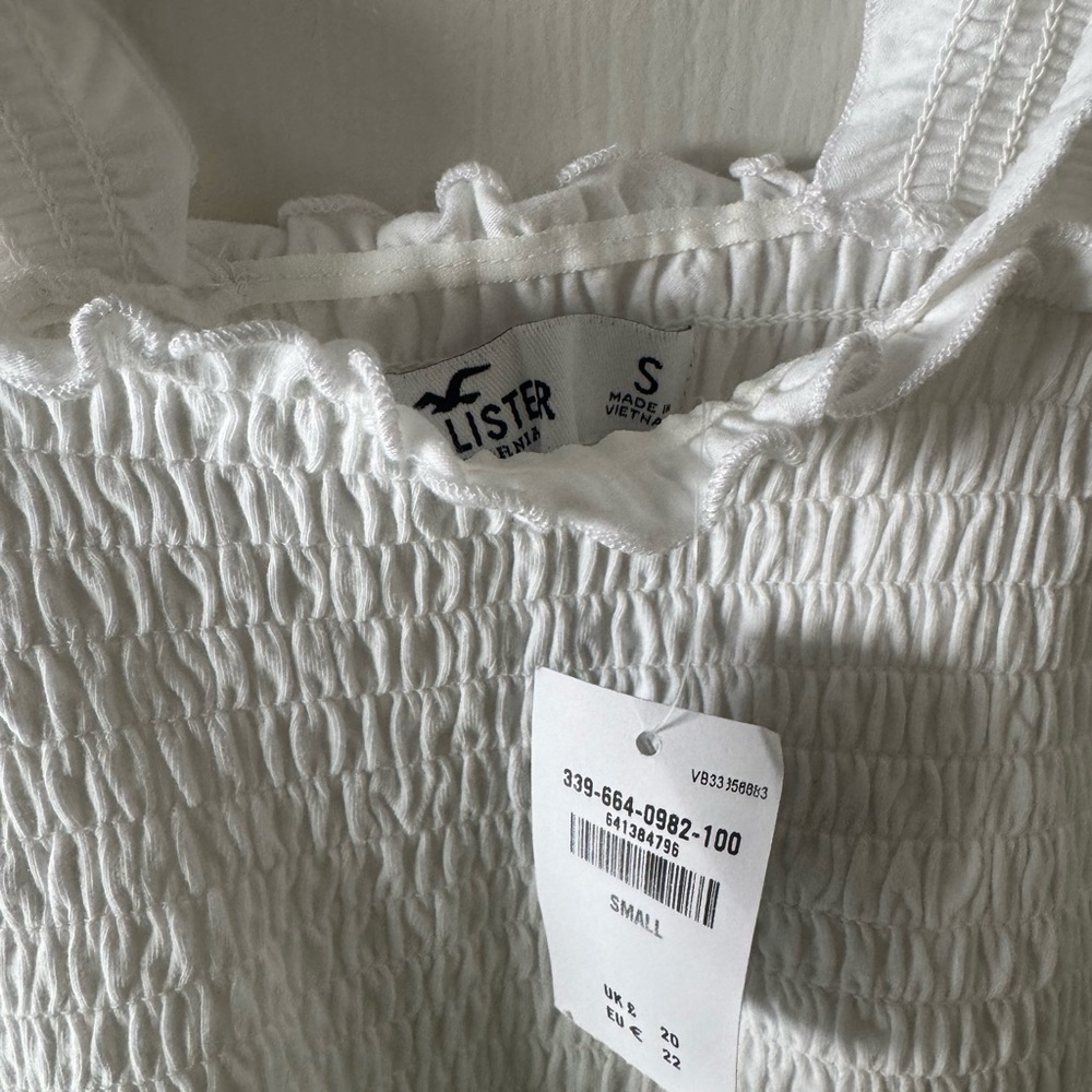 Hollister Smocked Ruffled Crop Tank Top - Picture 2 of 3
